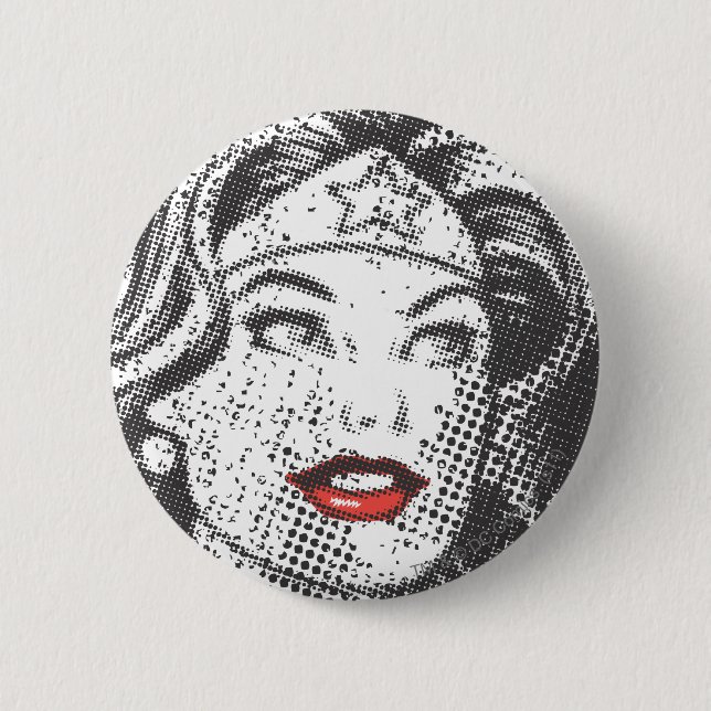 Wonder Woman Red Lips 6 Cm Round Badge (Front)