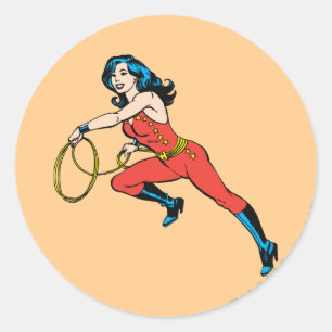 Wonder Woman Red Outfit Classic Round Sticker