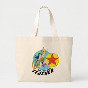 Wonder Woman Red Star Teacher Large Tote Bag