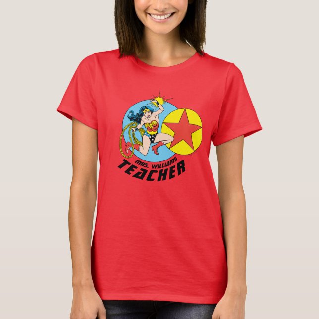 Wonder Woman Red Star Teacher T-Shirt (Front)