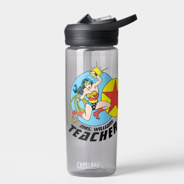 Wonder Woman Red Star Teacher Water Bottle (Left)