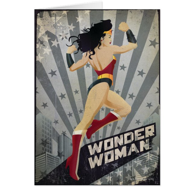 Wonder Woman Retro City Sunburst and Stars (Front)
