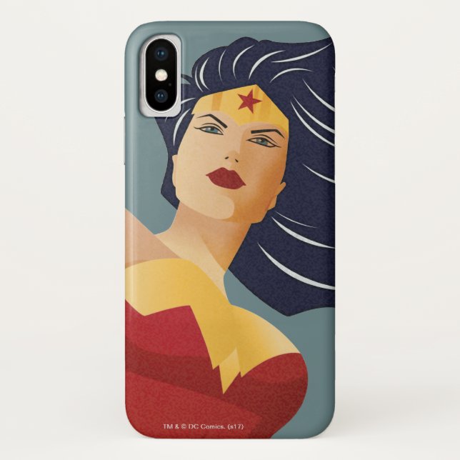 Wonder Woman Retro City Sunburst Case-Mate iPhone Case (Back)