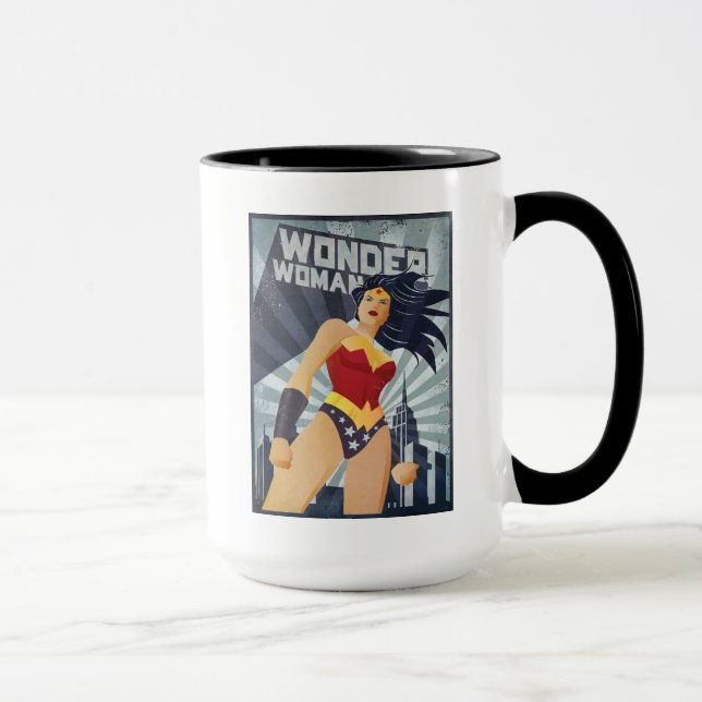Wonder Woman Retro City Sunburst Mug (Right)