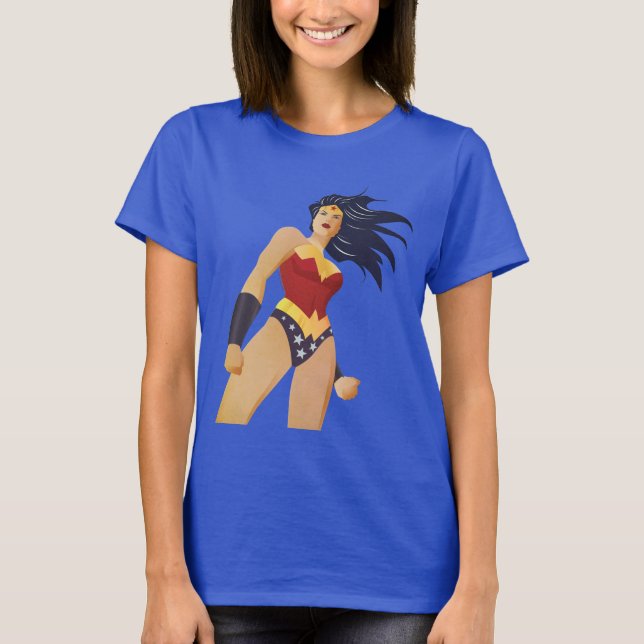 Wonder Woman Retro City Sunburst T-Shirt (Front)