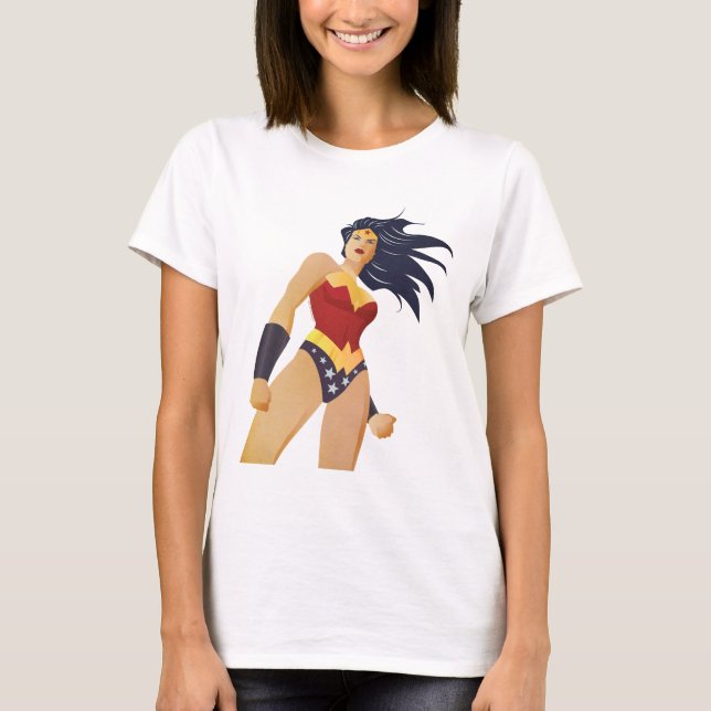 Wonder Woman Retro City Sunburst T-Shirt (Front)