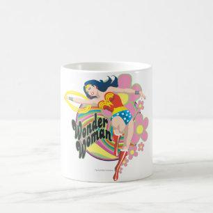 Wonder Woman Retro Flowers Coffee Mug
