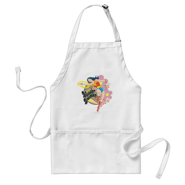 Wonder Woman Retro Flowers Standard Apron (Front)