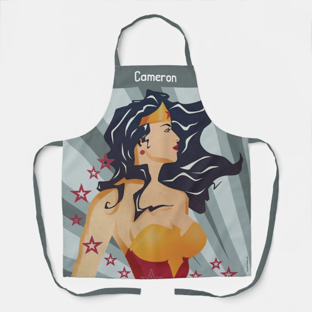 Wonder Woman Retro Profile Sunburst Apron (Front)