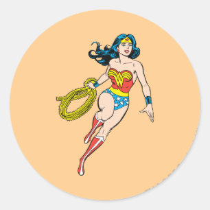 Wonder Woman Run Classic Round Sticker