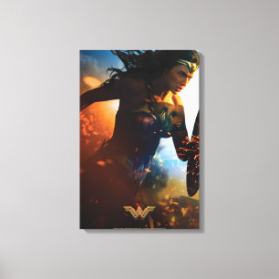 Wonder Woman Running on Battlefield Canvas Print