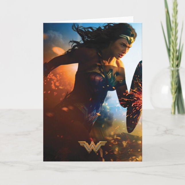 Wonder Woman Running on Battlefield Card (Front)