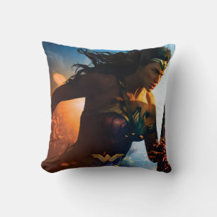 Wonder Woman Running on Battlefield Cushion