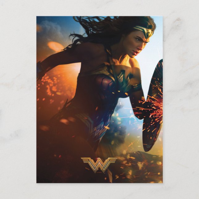 Wonder Woman Running on Battlefield Postcard (Front)