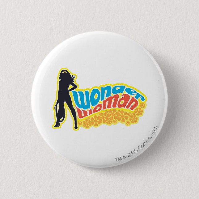 Wonder Woman Silhouette 6 Cm Round Badge (Front)