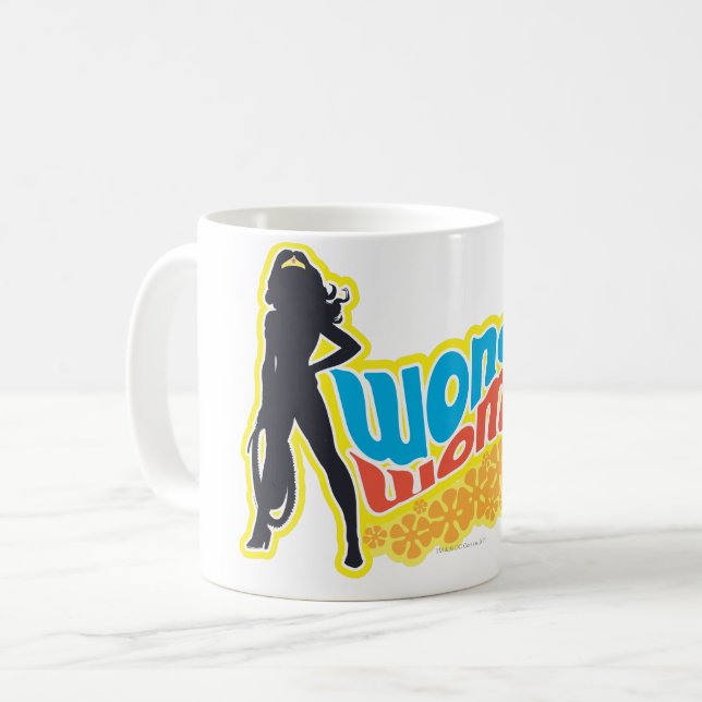 Wonder Woman Silhouette Coffee Mug (Front Left)