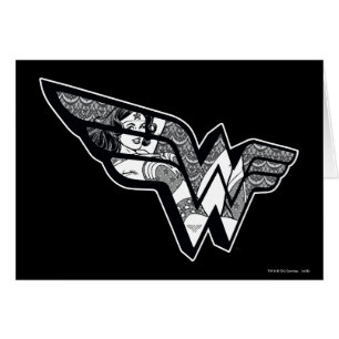 Wonder Woman Sitting In Angled Lace Logo