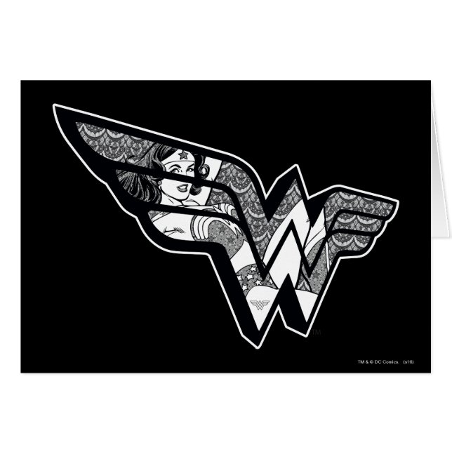 Wonder Woman Sitting In Angled Lace Logo (Front Horizontal)