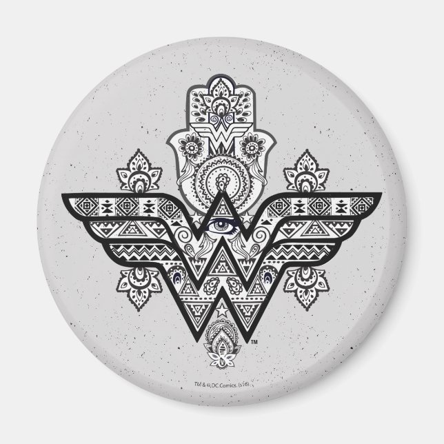 Wonder Woman Spiritual Paisley Hamsa Logo Magnet (Front)