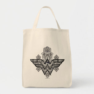 Wonder Woman Spiritual Paisley Hamsa Logo Tote Bag