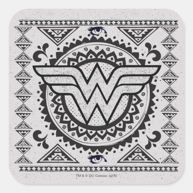 Wonder Woman Spiritual Tribal Design Square Sticker (Front)