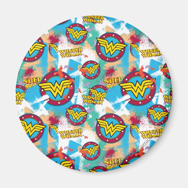Wonder Woman Spray Paint Pattern Magnet (Front)