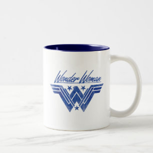 Wonder Woman Stacked Stars Symbol Two-Tone Coffee Mug