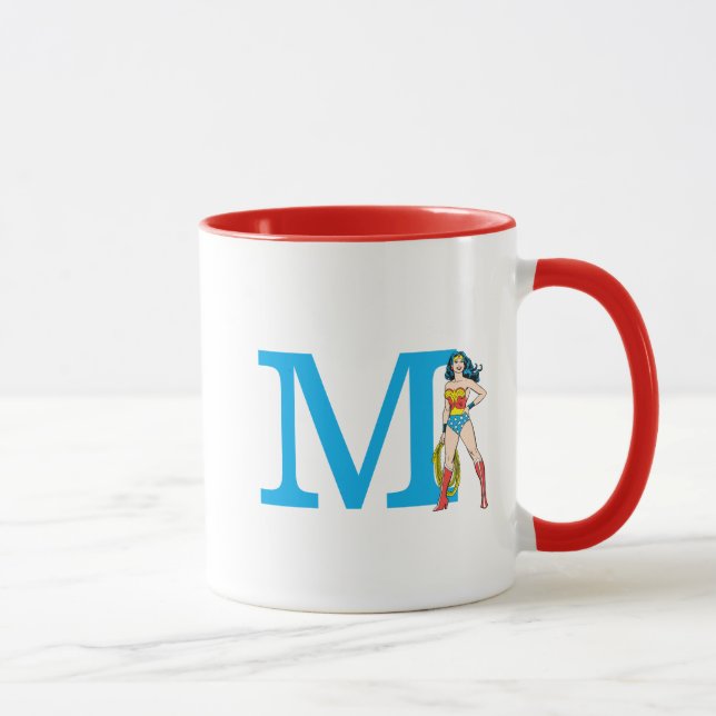 Wonder Woman Standing | Add Your Monogram & Name Mug (Right)