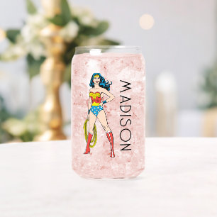 Wonder Woman Standing Add Your Name Can Glass