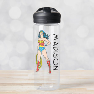 Wonder Woman Standing   Add Your Name Water Bottle