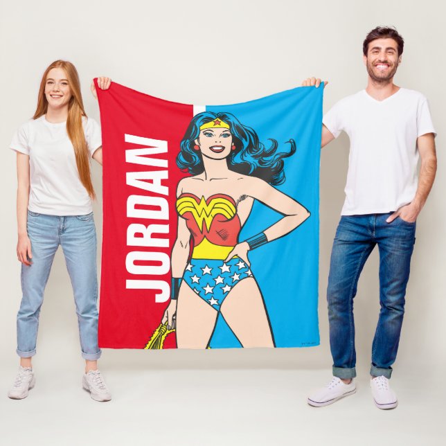Wonder Woman Standing Fleece Blanket (In Situ)
