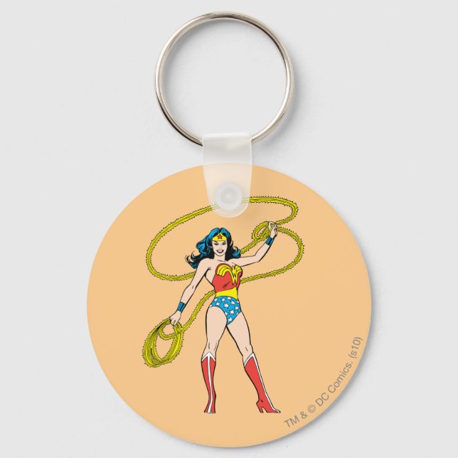 Wonder Woman Standing with Lasso Key Ring (Front)