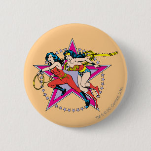 Wonder Woman Star Background 6 Cm Round Badge