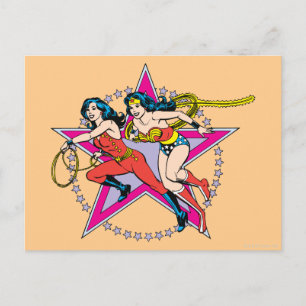 Wonder Woman Star Background Postcard