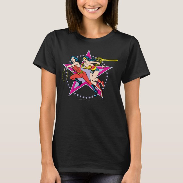 Wonder Woman Star Background T-Shirt (Front)