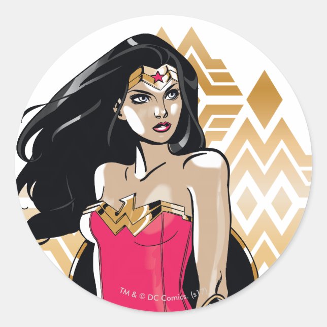 Wonder Woman Strength Classic Round Sticker (Front)
