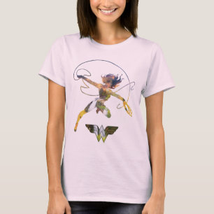 Wonder Woman Sunset Waterfall Silhouette T-Shirt