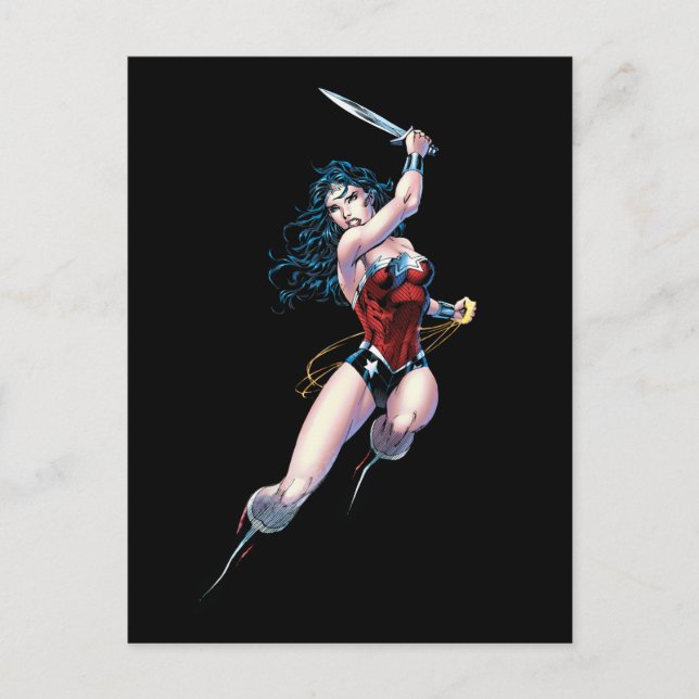 Wonder Woman Swinging Sword Postcard (Front)