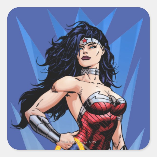 Wonder Woman & Sword Square Sticker (Front)