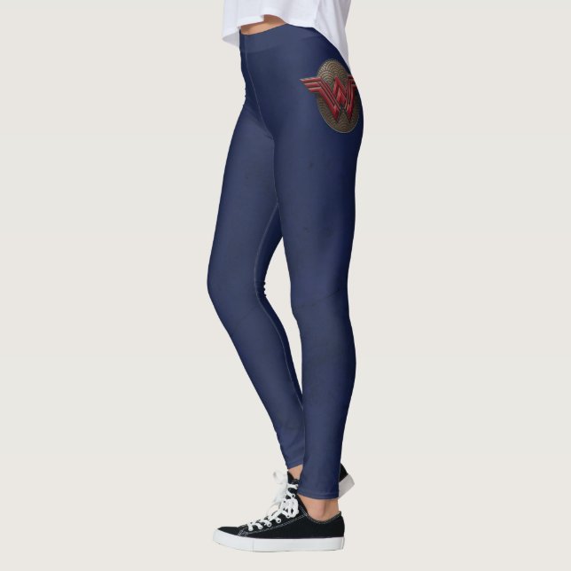 Wonder Woman Symbol Over Concentric Circles Leggings (Left)