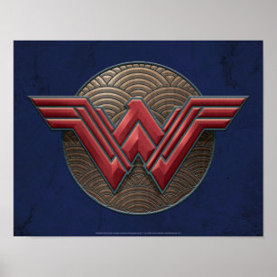 Wonder Woman Symbol Over Concentric Circles Poster