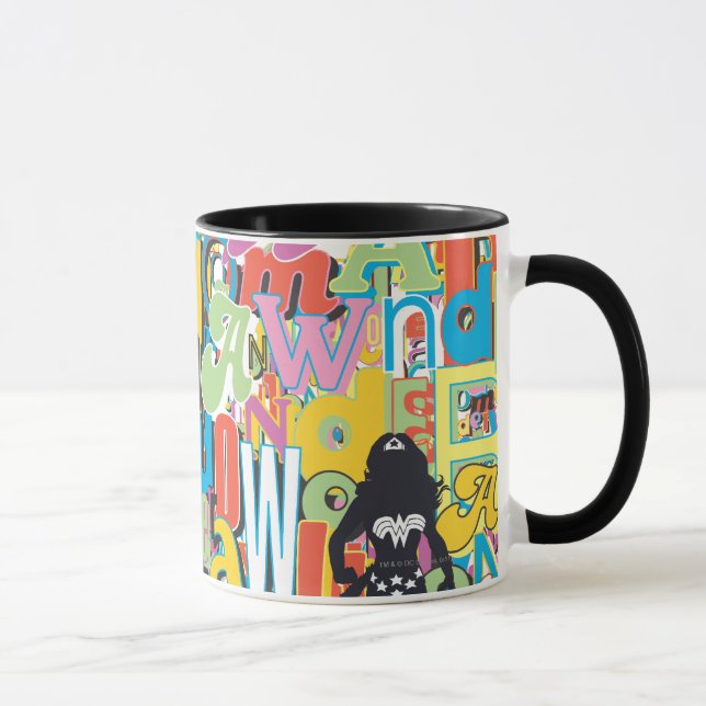 Wonder Woman Text Collage Mug (Right)