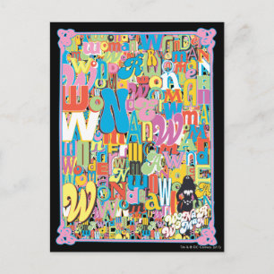 Wonder Woman Text Collage Postcard
