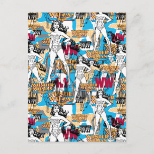 Wonder Woman Toss Pattern Postcard