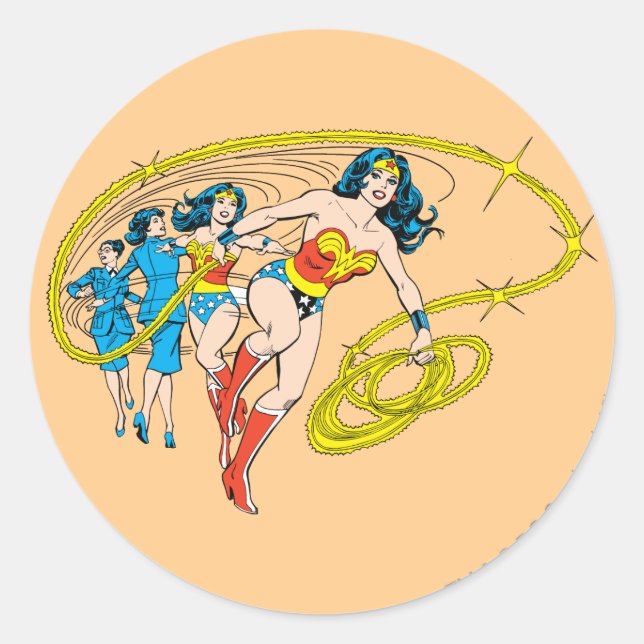 Wonder Woman Transform Classic Round Sticker (Front)