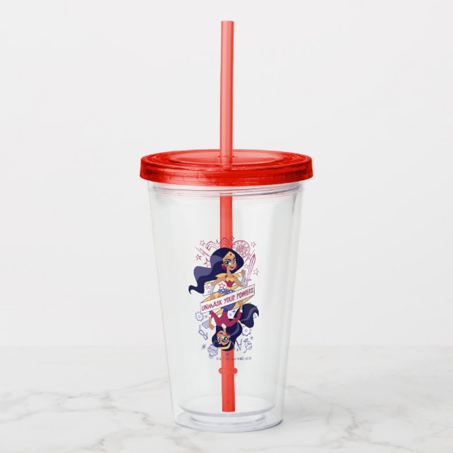 Wonder Woman Unmask Your Powers Acrylic Tumbler (Front)
