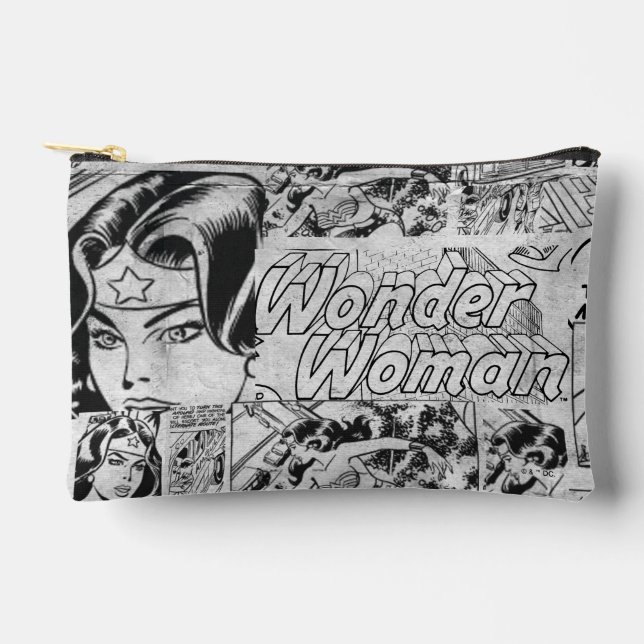 Wonder Woman Vintage Comic Pattern Accessory Pouch (Front)