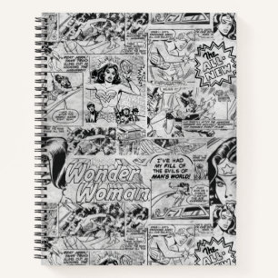 Wonder Woman Vintage Comic Pattern Notebook