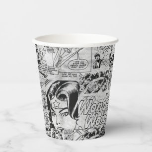 Wonder Woman Vintage Comic Pattern Paper Cups