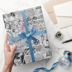 Wonder Woman Vintage Comic Pattern Wrapping Paper
